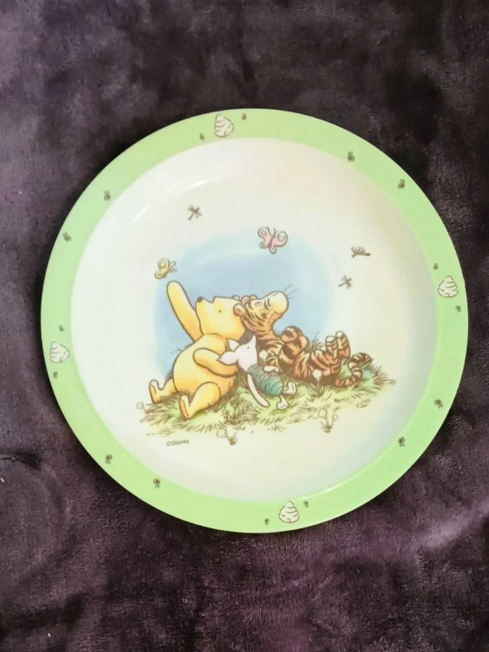 Winnie The Pooh 3 pc Dish Set Disney Y2K 2002 The First Years Plate & Bowls
